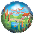 Foil Balloon Get Well Cattails 17 Inch