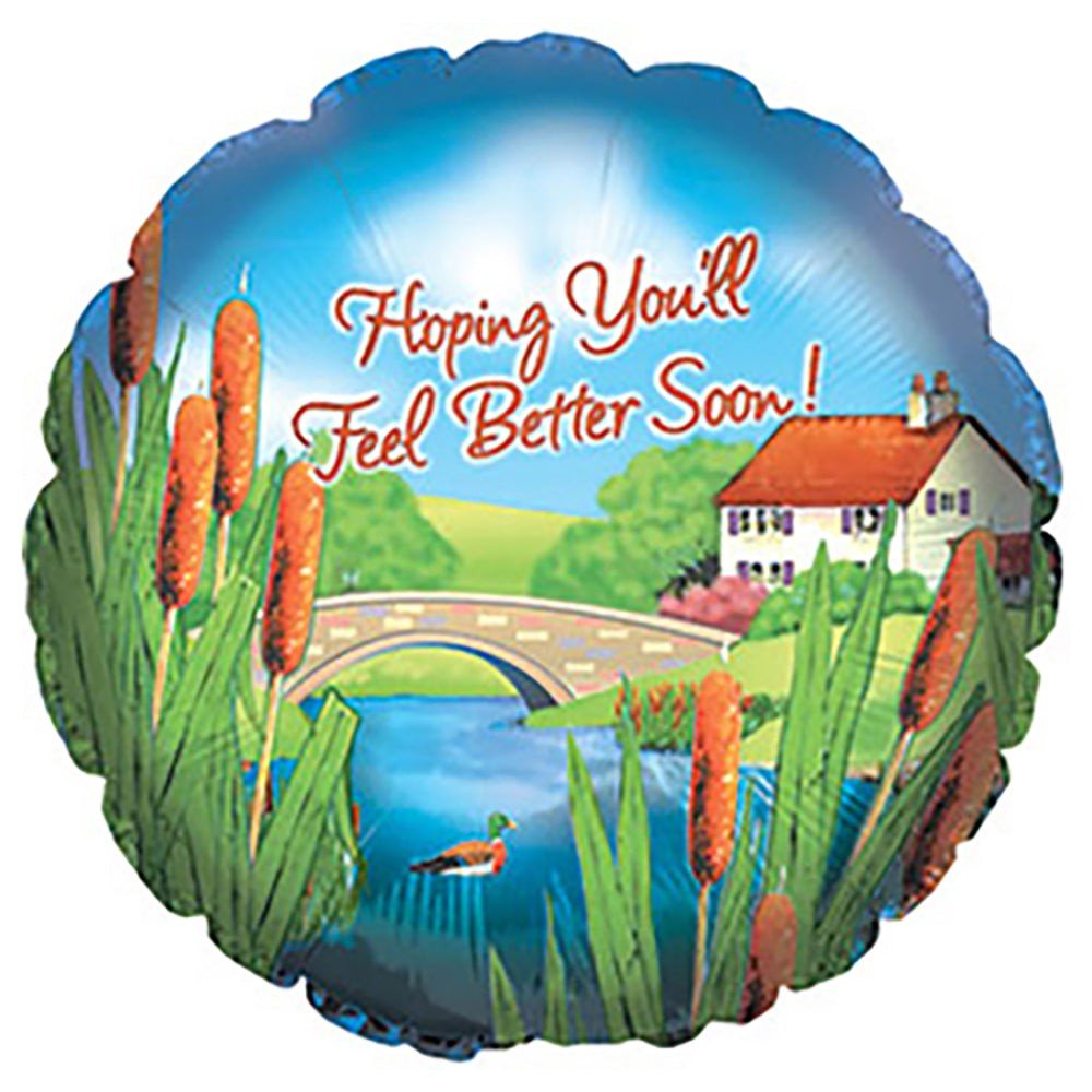 Foil Balloon Get Well Cattails 17 Inch