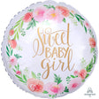 Baby Girl Foil Balloon 17 Inch Floral