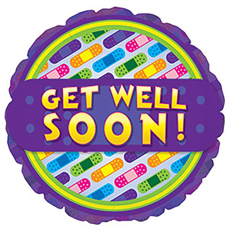 Foil Balloon Get Well Bandages 17 Inch