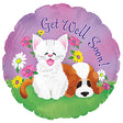 Foil Balloon Get Well Kitten & Puppy
