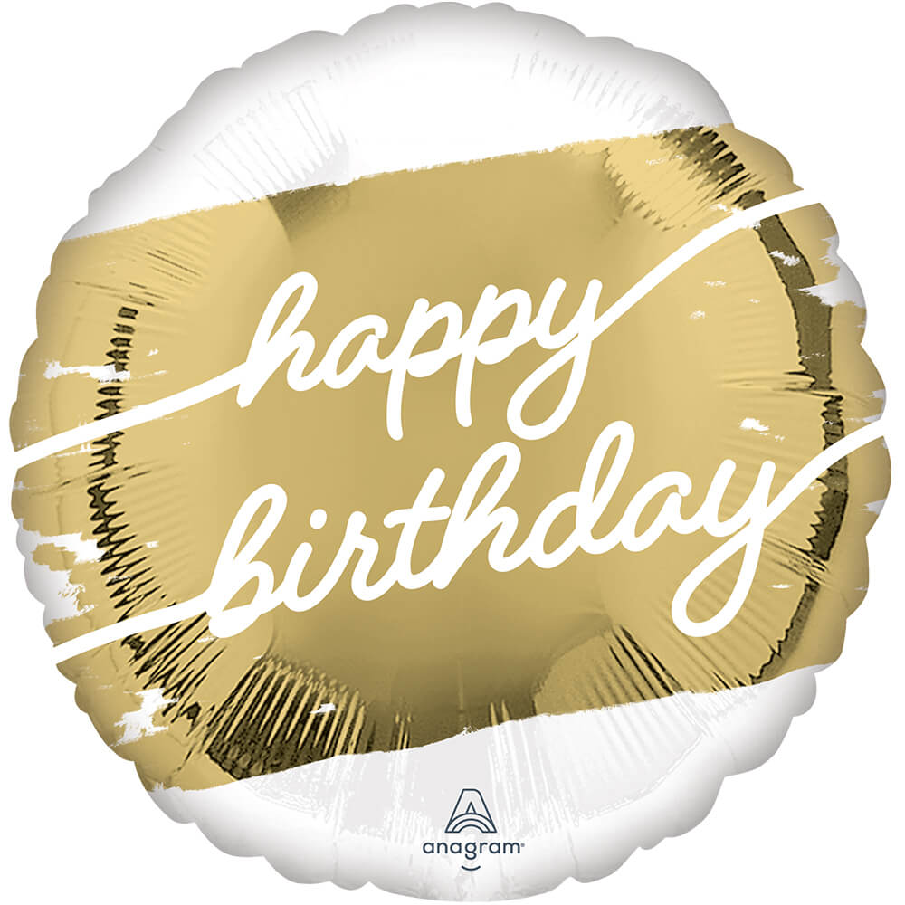 Foil Balloon Golden Birthday 17 Inch