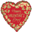 Foil Balloon Golden Happy Valentine's Day 17 Inch