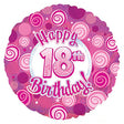 Foil Balloon Happy 18 Birthday Pink Dazzleoons