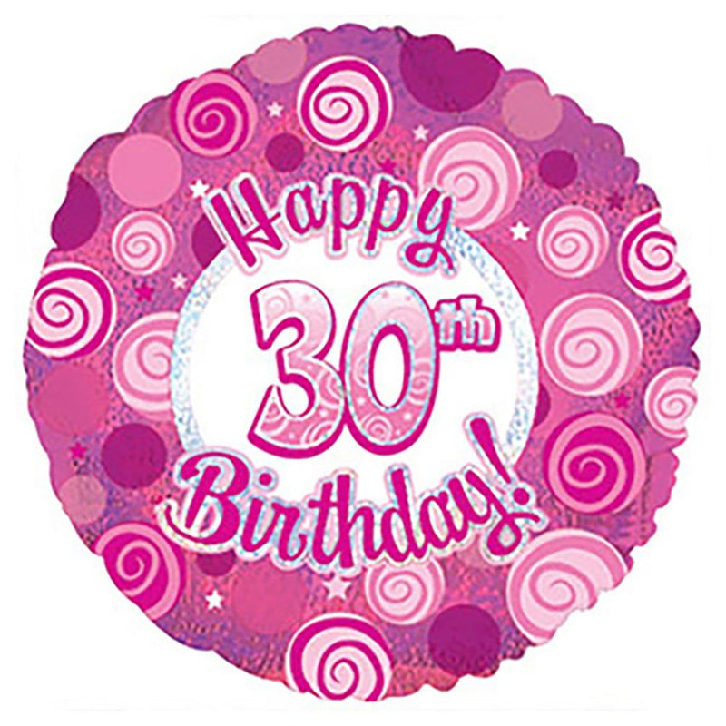 Foil Balloon Happy 30 Birthday Pink Dazzleoons