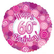 Foil Balloon Happy 60 Birthday Pink Dazzleoons