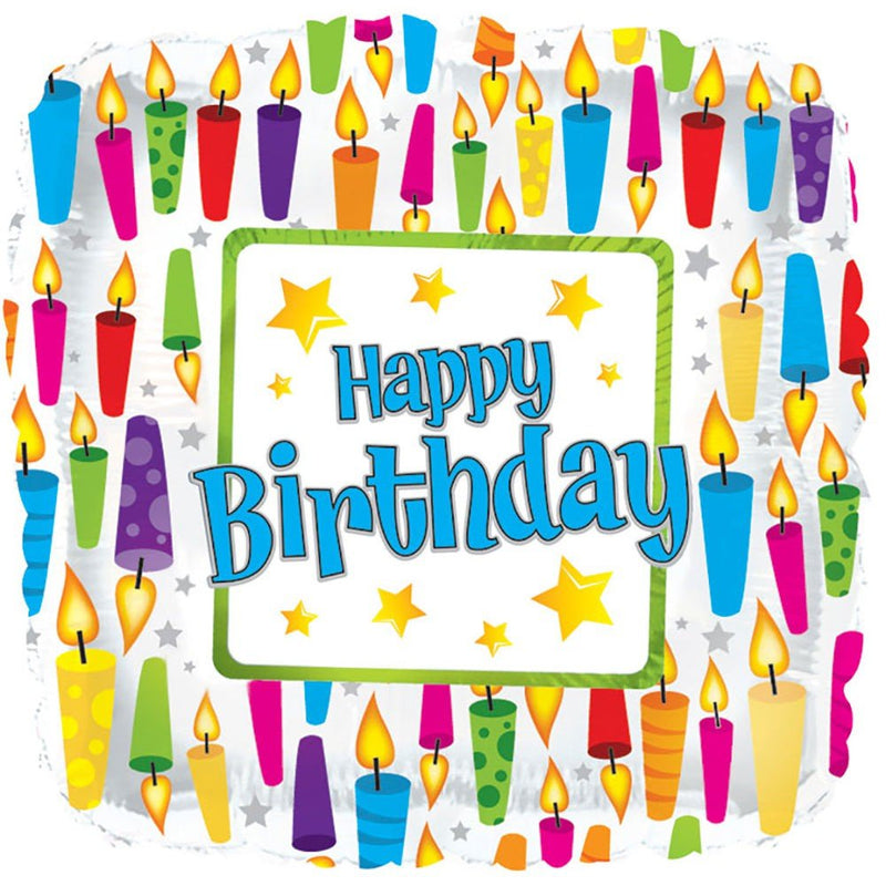Foil Balloon Happy Birthday Candles Around 17 Inch