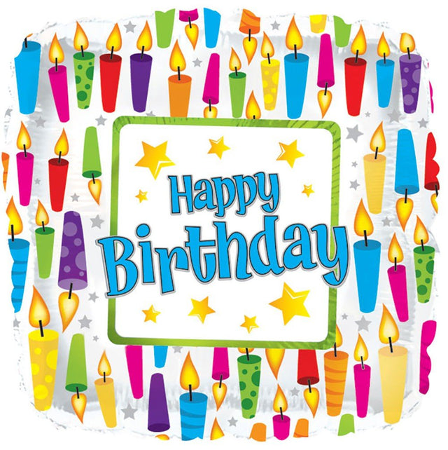 Foil Balloon Happy Birthday Candles Around 17 Inch
