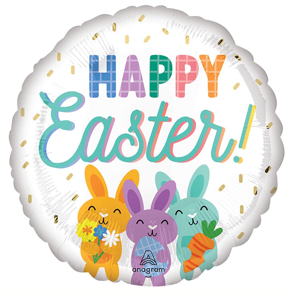 Easter Foil Balloon Happy Easter Cute Bunnies