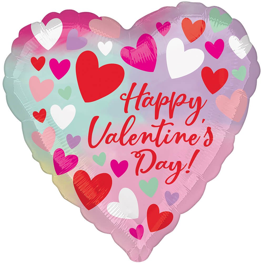 Foil Balloon Happy Valentine's Day Pastel