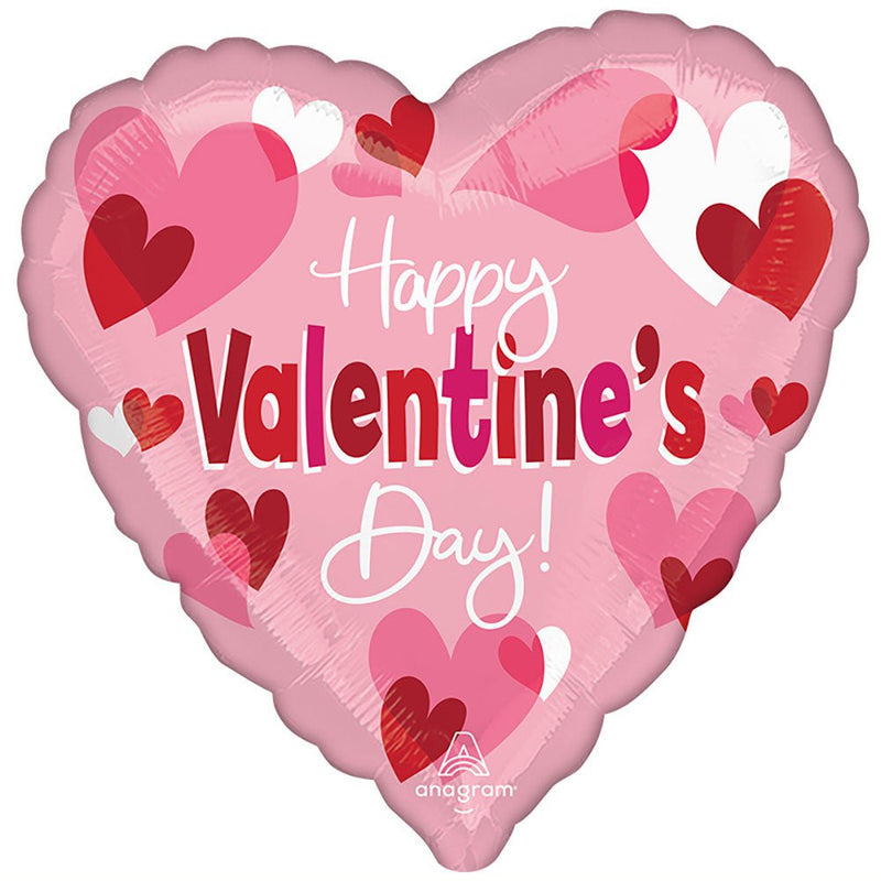 Foil Balloon Happy Valentine's Day Hearts