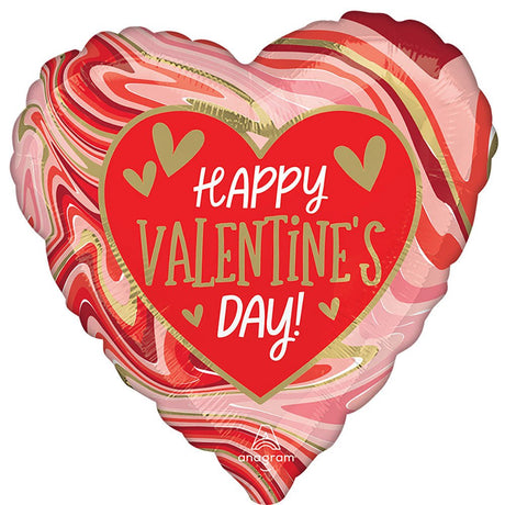 Foil Balloon Happy Valentine's Day Twisty Marble