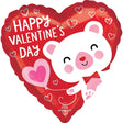 Valentine's Day Foil Balloon White Bear