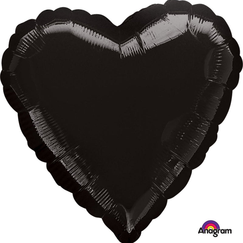 Foil Heart Balloon Black
