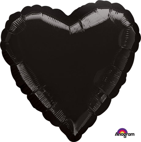 Foil Heart Balloon Black