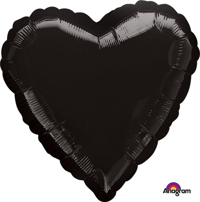 Foil Heart Balloon Black