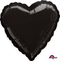 Foil Heart Balloon Black
