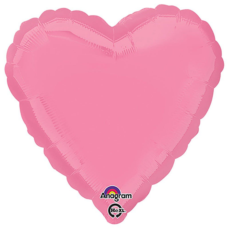 Heart Foil Balloon Bright Bubble Gum Pink