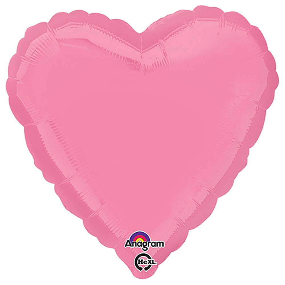 Heart Foil Balloon Bright Bubble Gum Pink