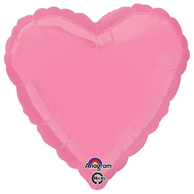 Heart Foil Balloon Bright Bubble Gum Pink