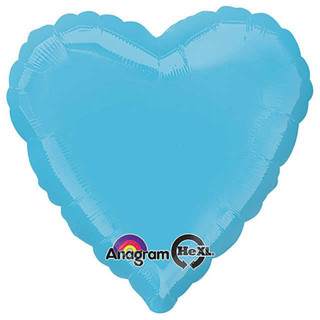 Heart Foil Balloon Caribbean Blue