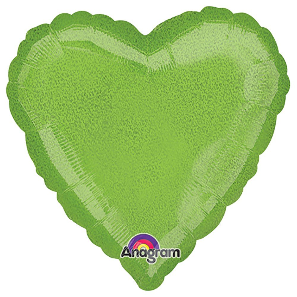 Heart Foil Balloon Lime Green