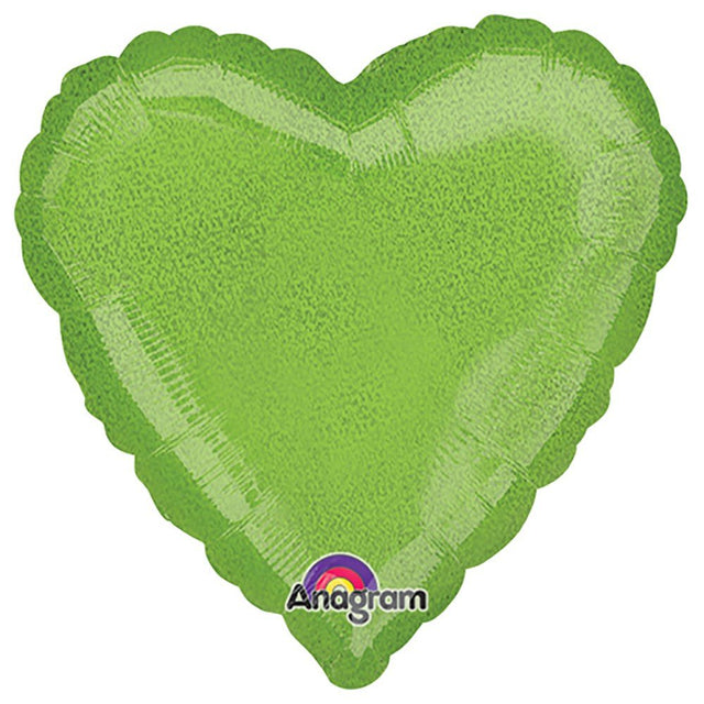 Heart Foil Balloon Lime Green