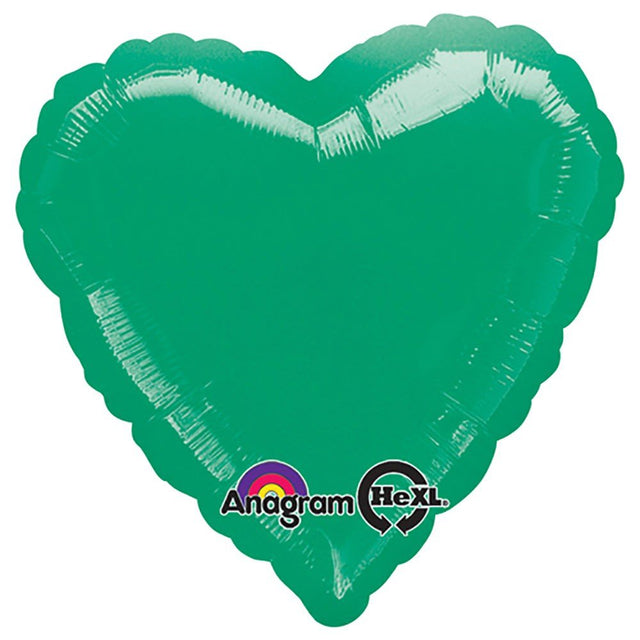 Heart Metallic Green Foil Balloon