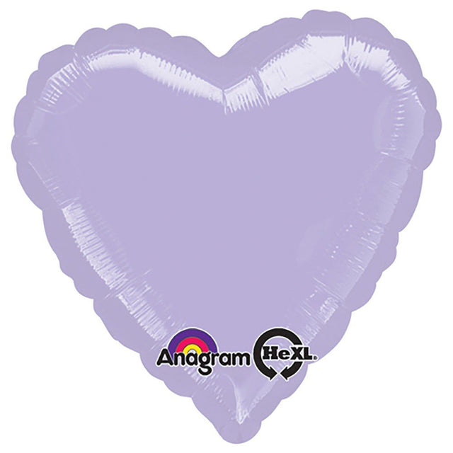 Heart Foil Balloon Metallic Pearl Pastel Lilac