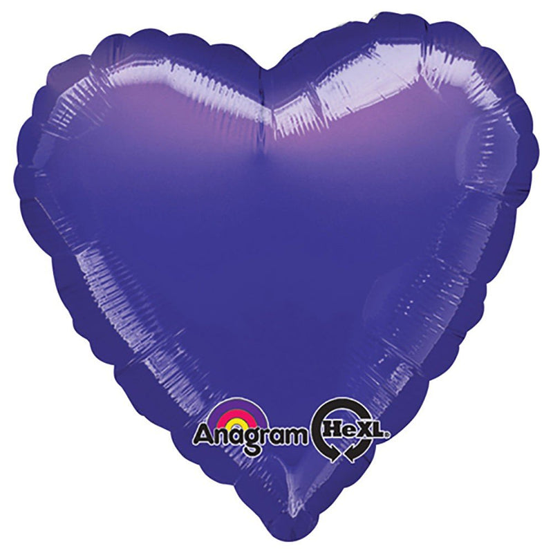 Heart Foil Balloon Metallic Purple