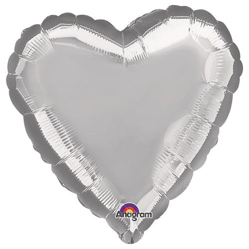 Heart Metallic Silver Foil Balloon