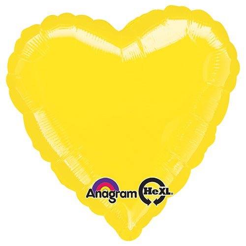 Foil Balloon Heart Metallic Yellow