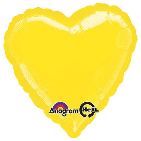 Foil Balloon Heart Metallic Yellow