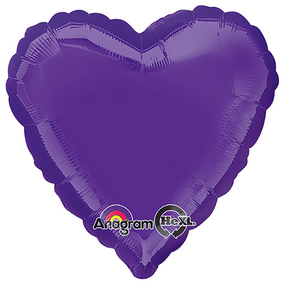 Foil Heart Balloon Quartz Purple