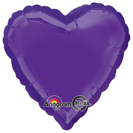 Foil Heart Balloon Quartz Purple