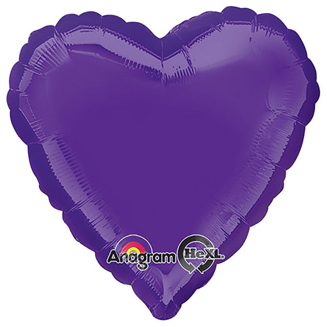 Foil Heart Balloon Quartz Purple