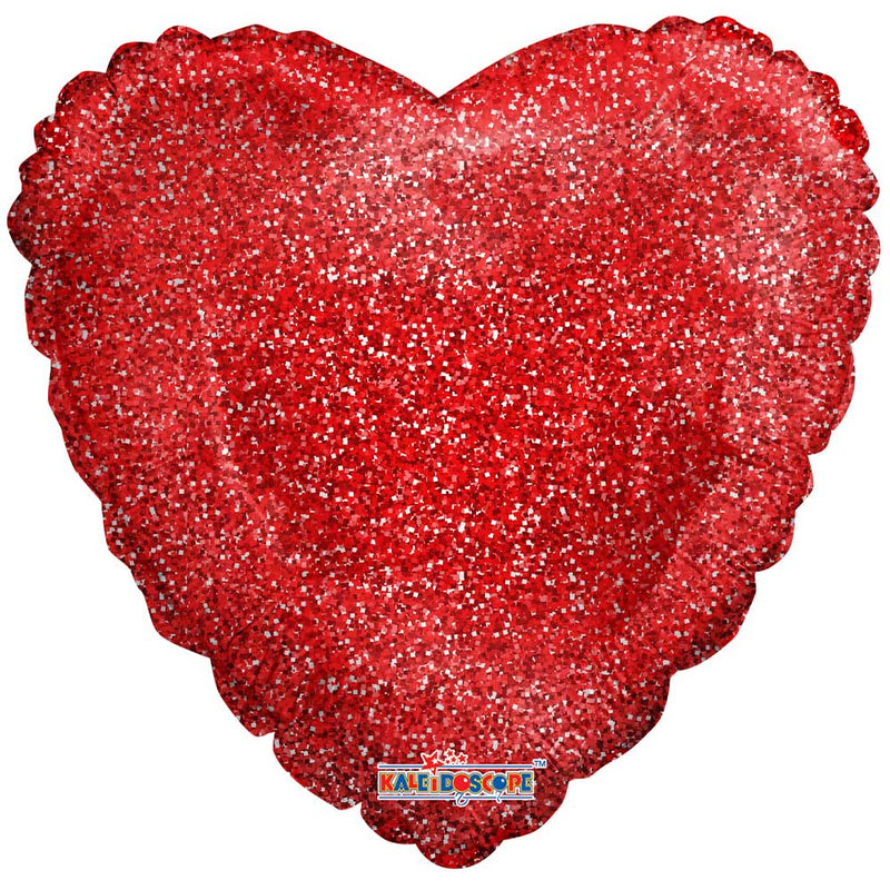 Heart Red Glitter Foil Balloon