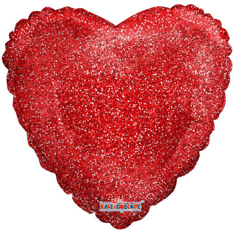Heart Red Glitter Foil Balloon