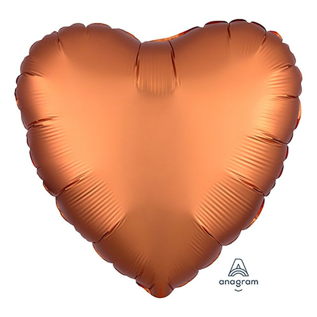 Heart Foil Balloon Satin Luxe Amber