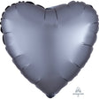 Heart Satin Luxe Graphite Foil Balloon