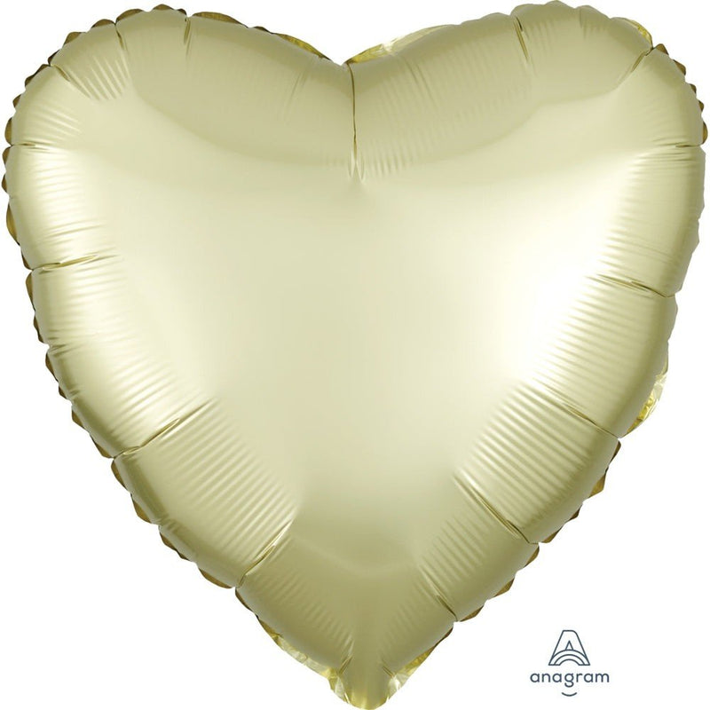 Heart Foil Balloon Satin Luxe Pastel Yellow