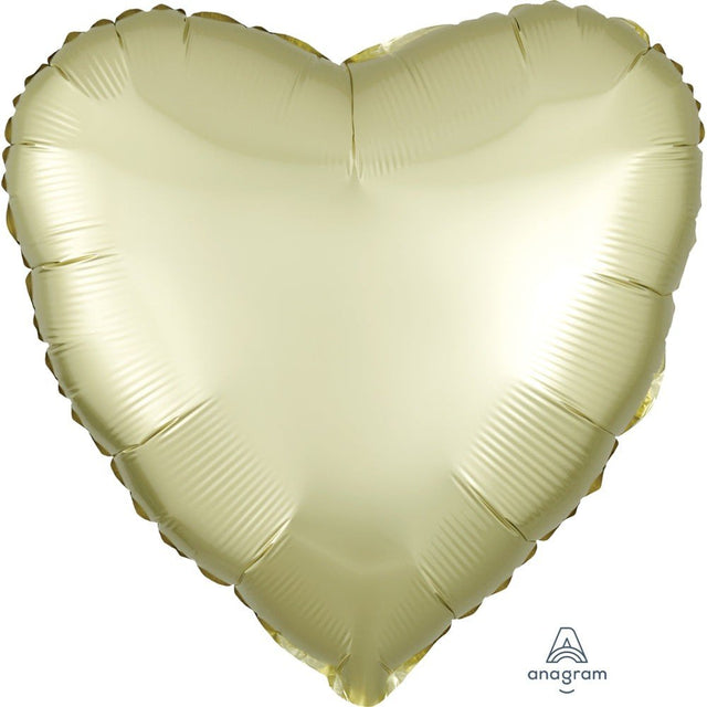 Heart Foil Balloon Satin Luxe Pastel Yellow