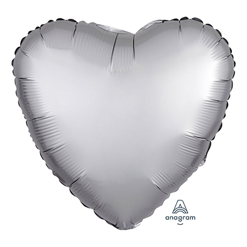 Heart Satin Luxe Platinum Foil Balloon