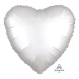 Heart Foil Balloon White Satin Luxe