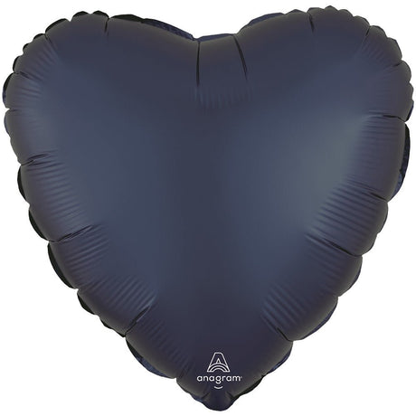 Foil Balloon Heart Satin True Navy