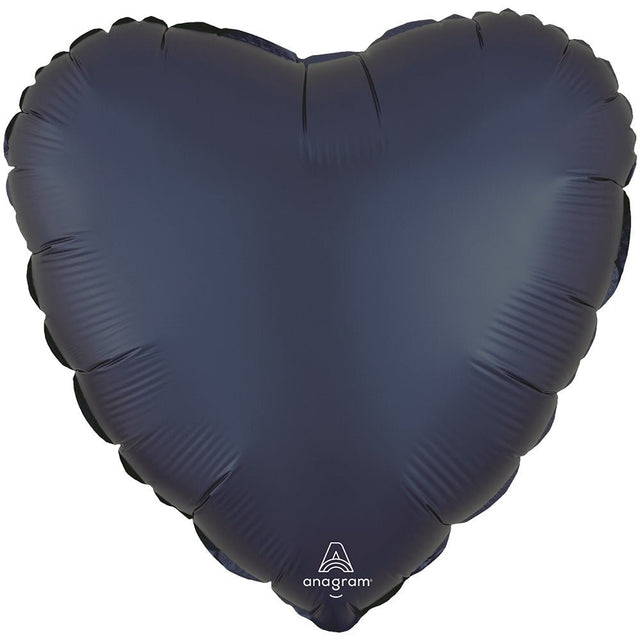 Foil Balloon Heart Satin True Navy