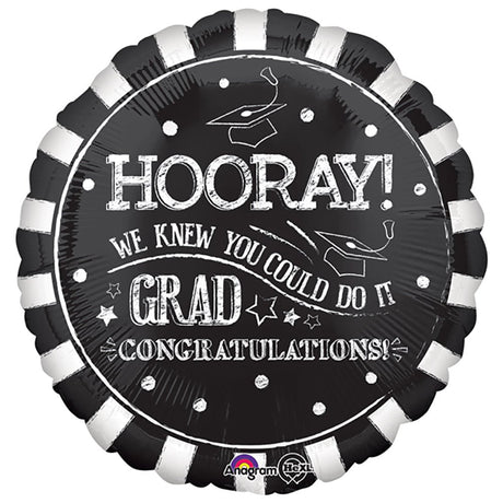 Graduation Foil Balloon 17 Inch Hooray Grad