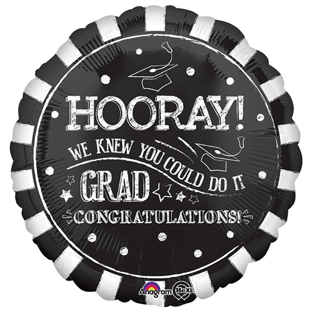 Graduation Foil Balloon 17 Inch Hooray Grad