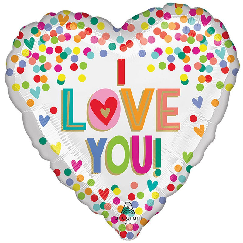 Foil Balloon I Love You Rainbow Dots