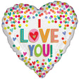 Foil Balloon I Love You Rainbow Dots